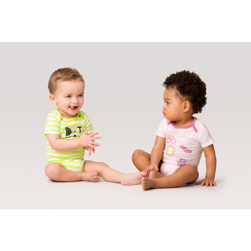 Lot de 5 bodies print fantaisie avec ouverture adaptée à l'âge 