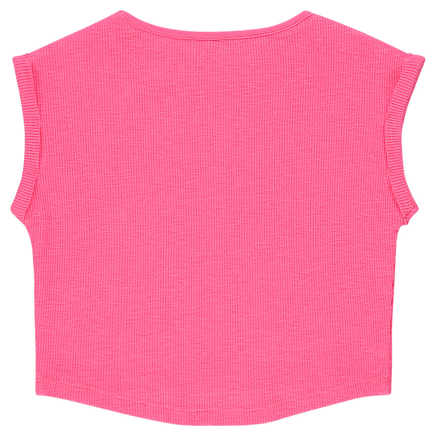 Tee-shirt court manches courtes côtelé 