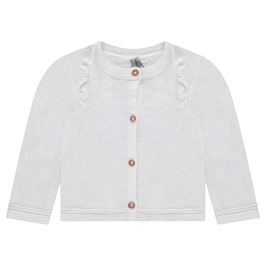 Gilet en tricot chiné avec volants 