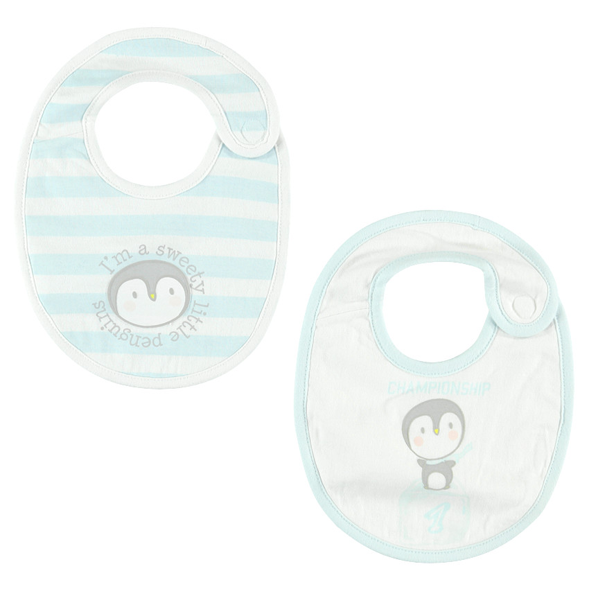 Lot de 2 bavoirs en jersey éponge imprimé fantaisie 