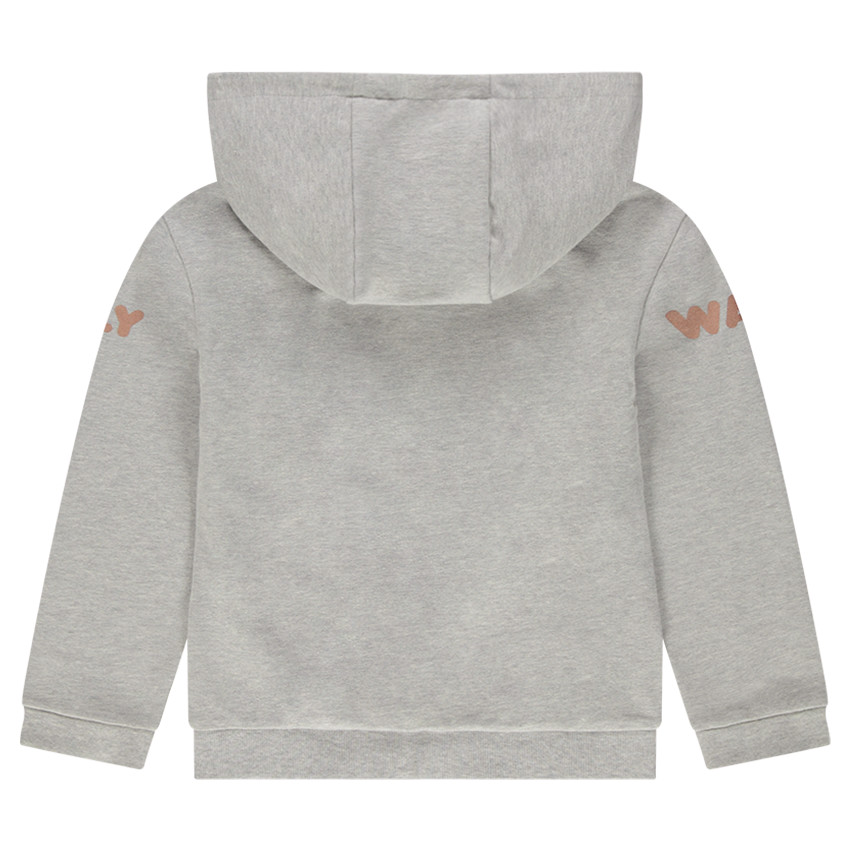 Gilet à capuche en molleton zippé avec motif fantaisie 