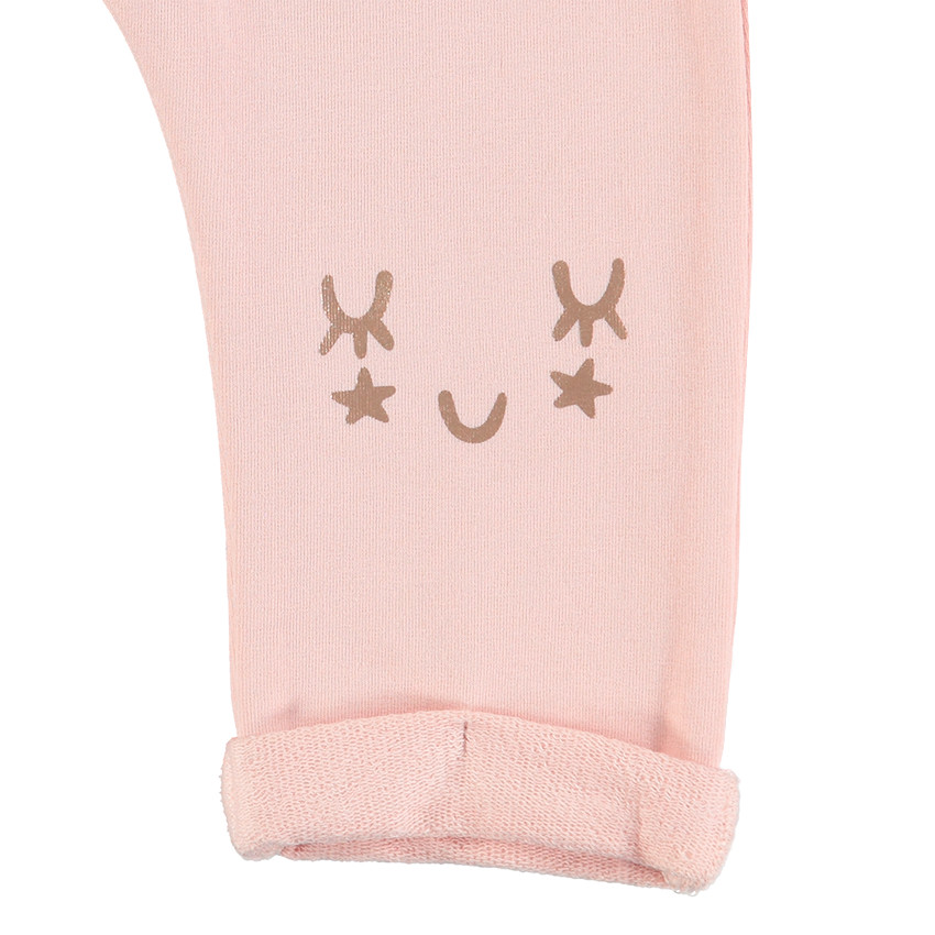 Pantalon de jogging en molleton uni avec détails printés 