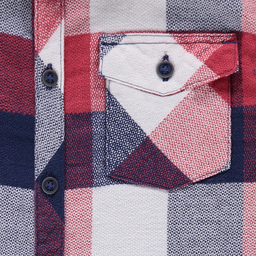 Junior - Chemise manches longues à carreaux et poche 
