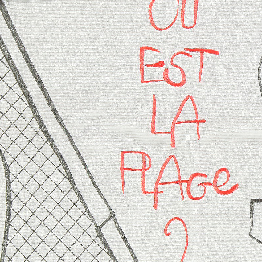 Couverture rayée en velours et jersey 