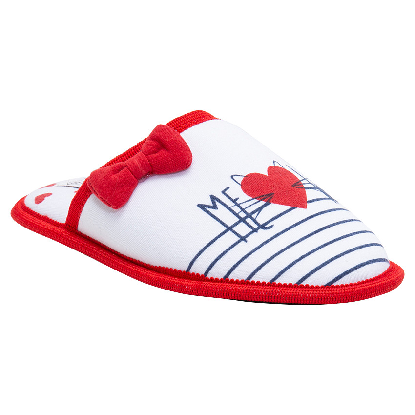 Chaussons bas avec rayures et noeud en velours 