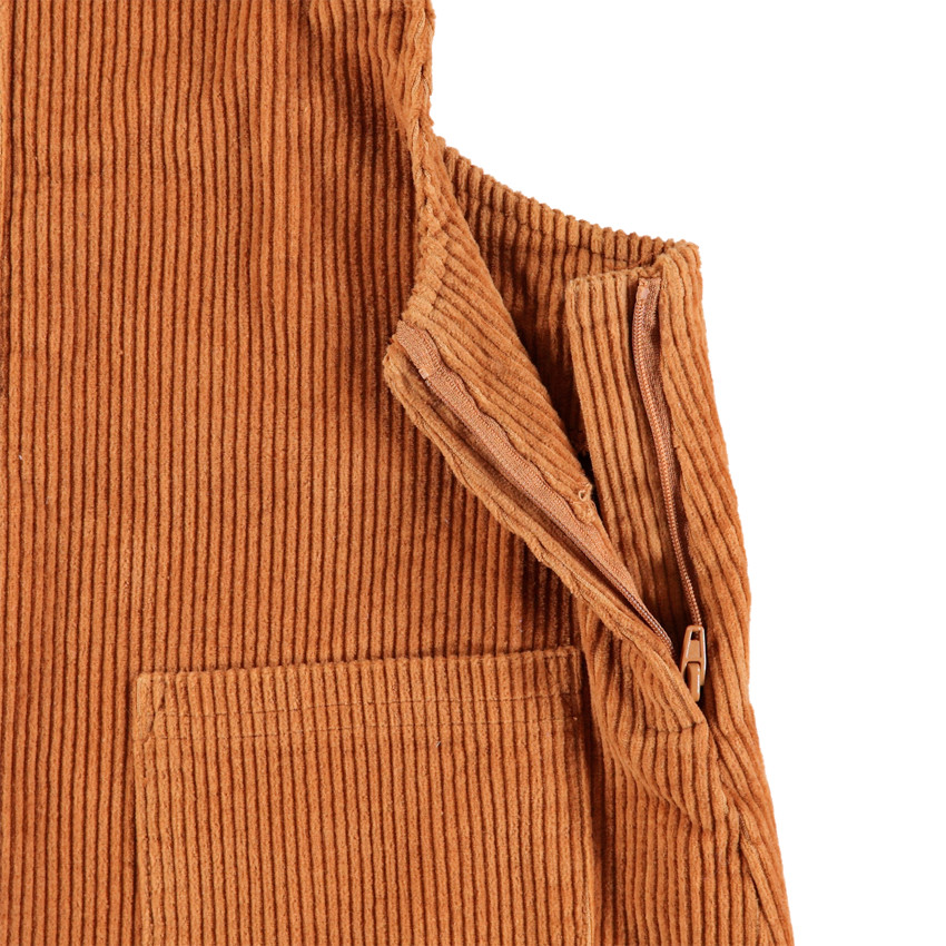 Junior - Salopette en velours côtelé à poches plaquées 