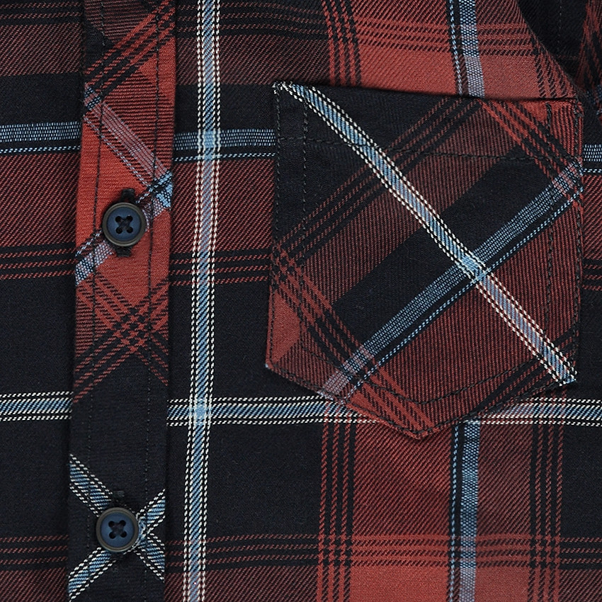 Chemise manches longues à grands carreaux avec poche 