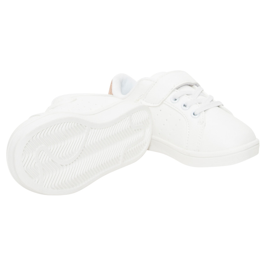 Baskets basses fantaisie à lacets élastiqués et scratch 