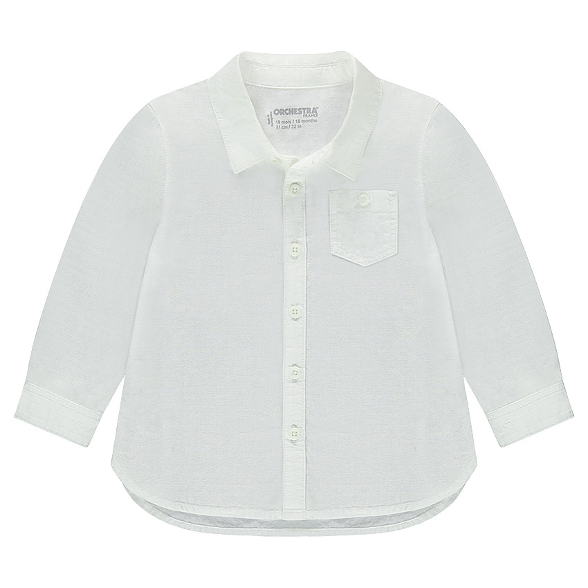Chemise manches longues en coton fantaisie 