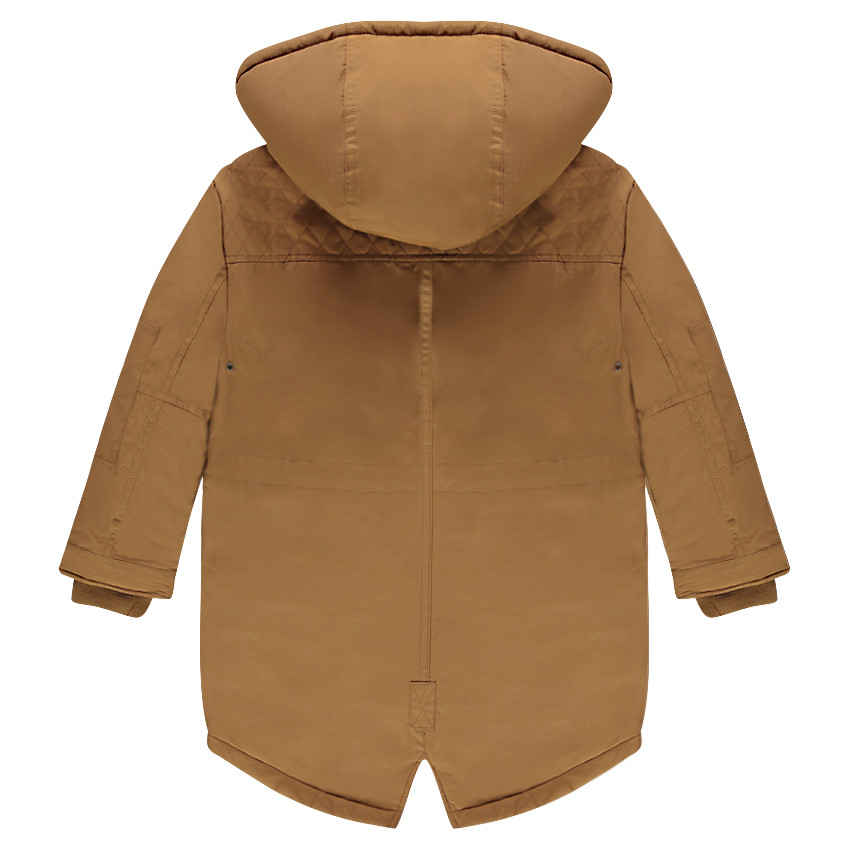 Parka en twill avec capuche amovible doublée sherpa 