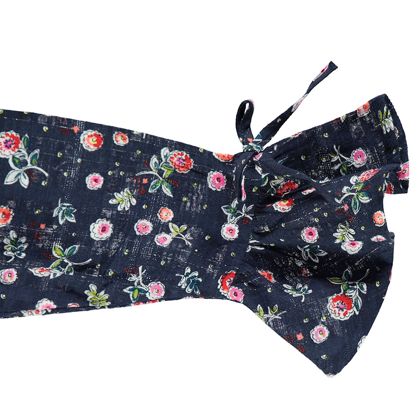 Junior - Robe en coton fantaisie volantée avec fleurs all-over  