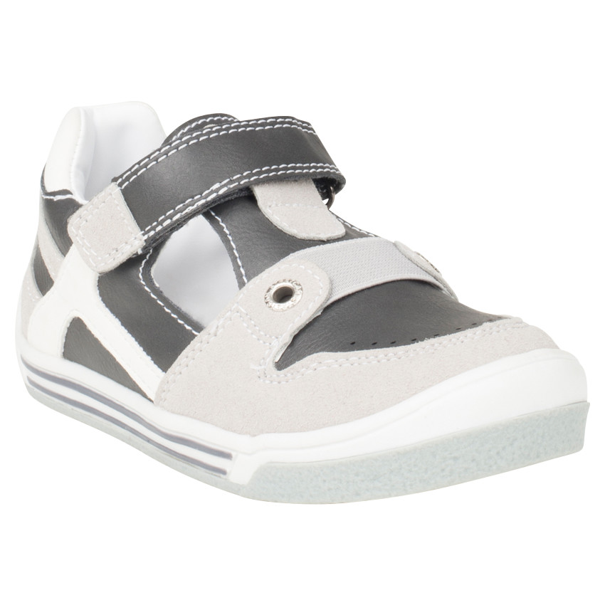 Salomés aspect cuir lisse et suédé à scratch 