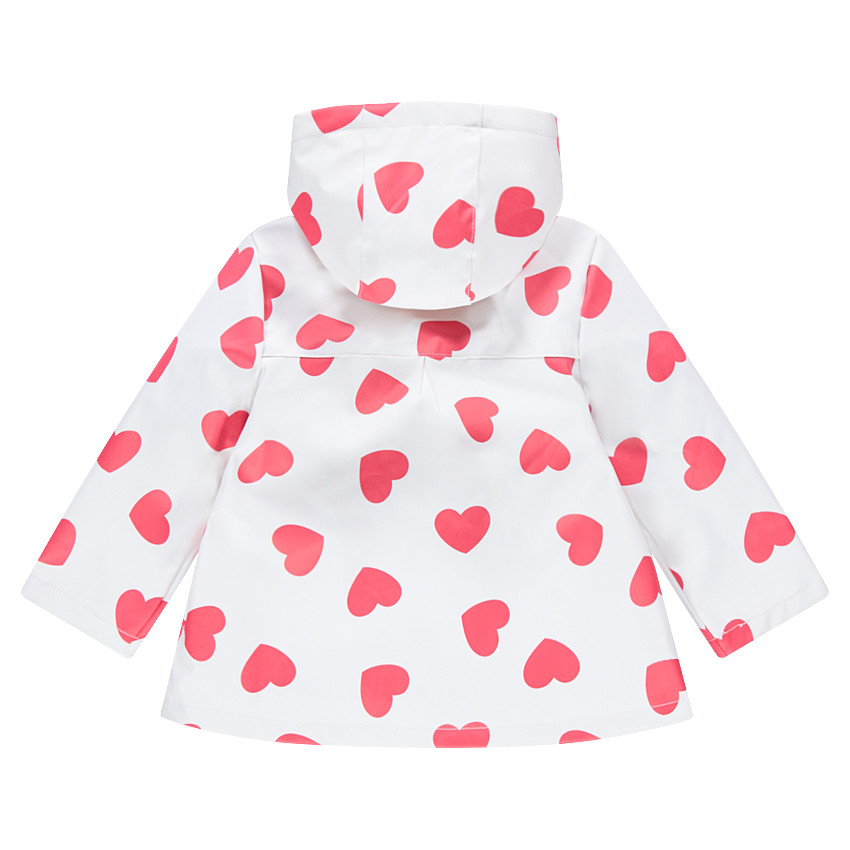 Parka à capuche en gomme avec coeurs printés all-over 