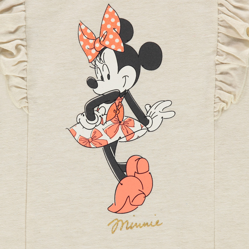 Tee-shirt manches longues en molleton fin à volants et print Disney Minnie 