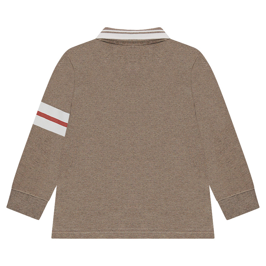 Polo manches longues chiné avec prints fantaisie  