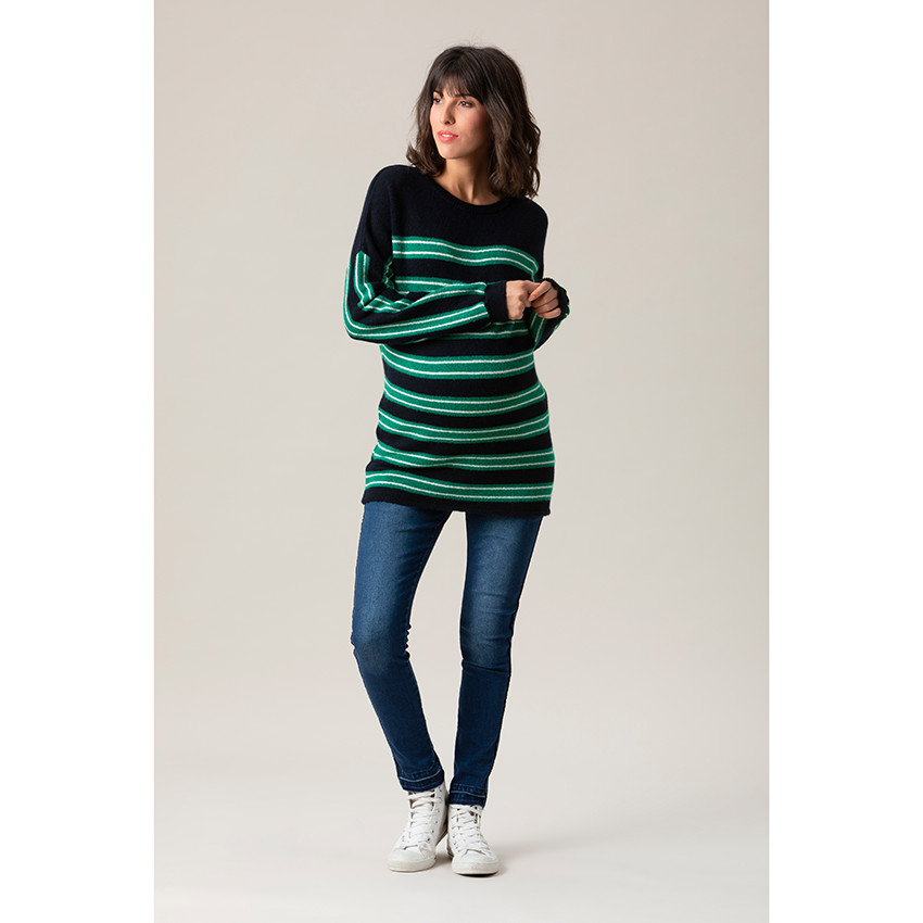 Pull de grossesse à rayures 