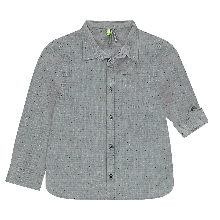 Chemise à manches rétractables avec motif en jacquard effet neps 