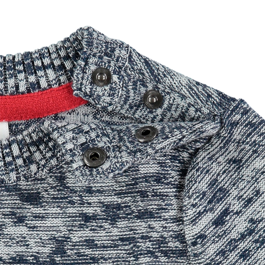 Pull chiné en tricot avec lettres en bouclette 