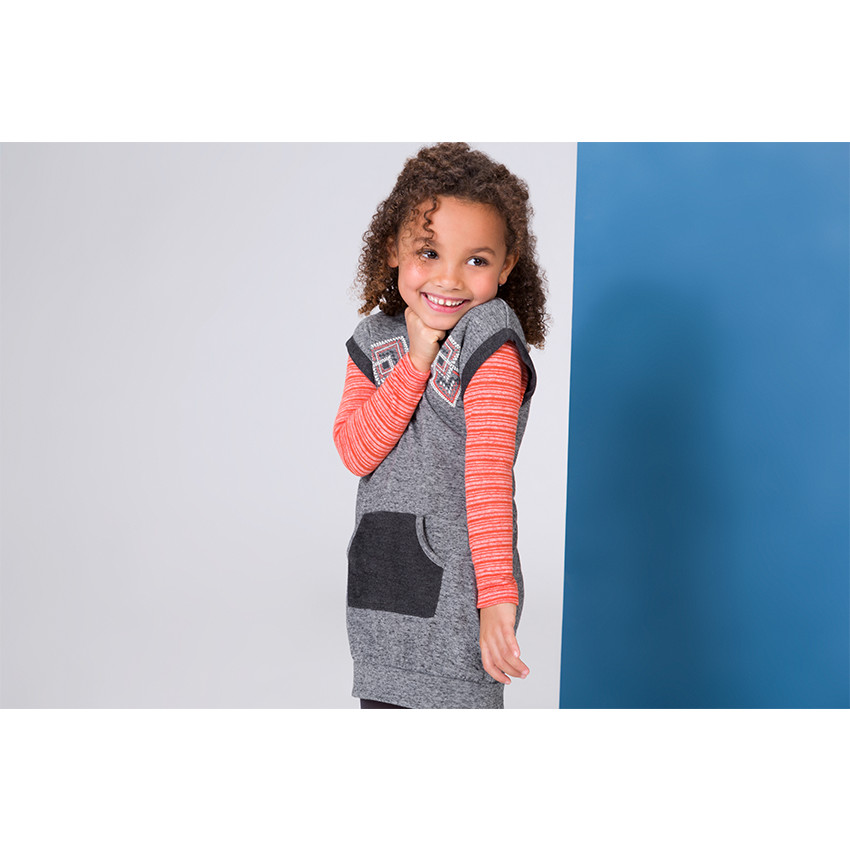 Tee-shirt manches longues effet rayé avec print fantaisie 