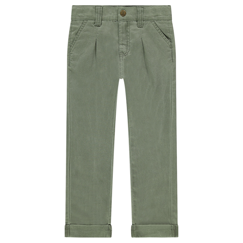 Pantalon en coton fantaisie à plis 