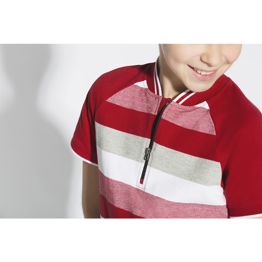 Junior - Polo manches courtes avec col zippé 