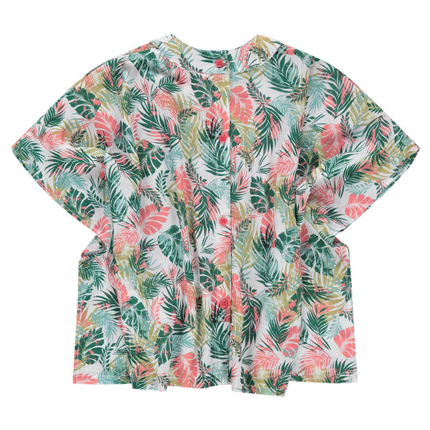 Tunique manches chauve-souris avec imprimé tropical all-over 