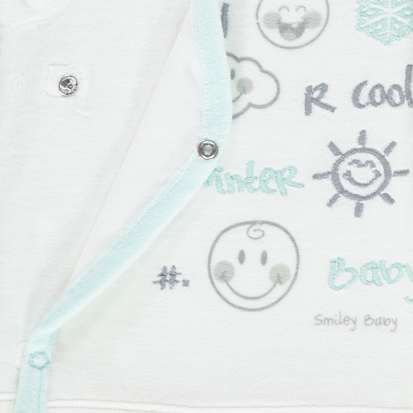 Pyjama en velours print Smiley Baby 