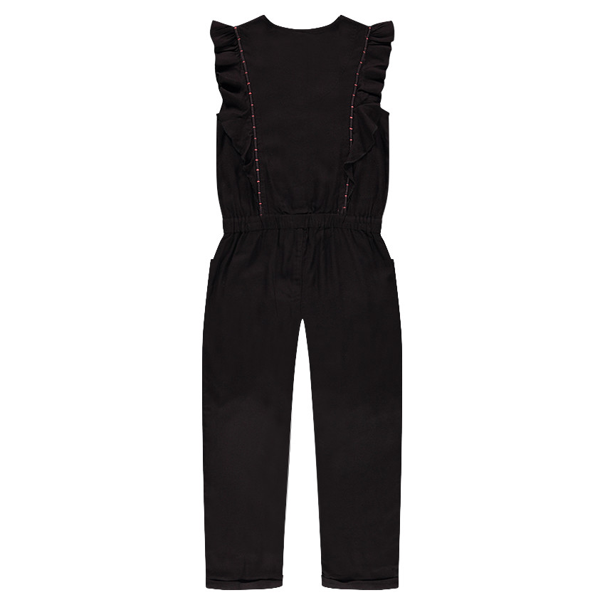 Combinaison longue en twill à volants et crochet 