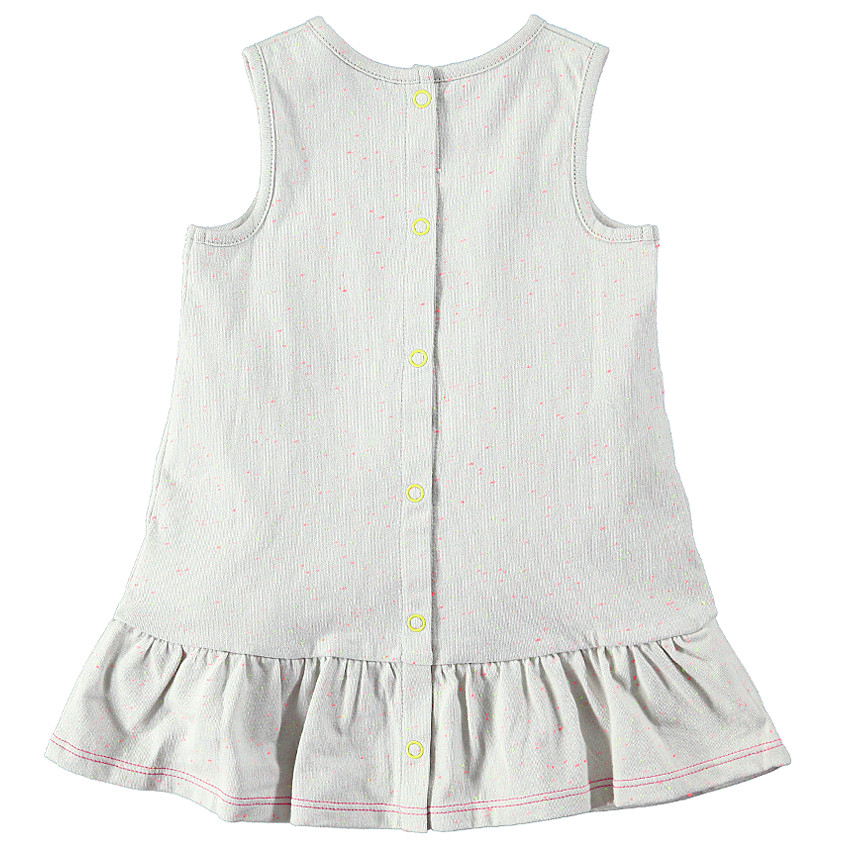 Robe volantée sans manches en jersey aspect neps 