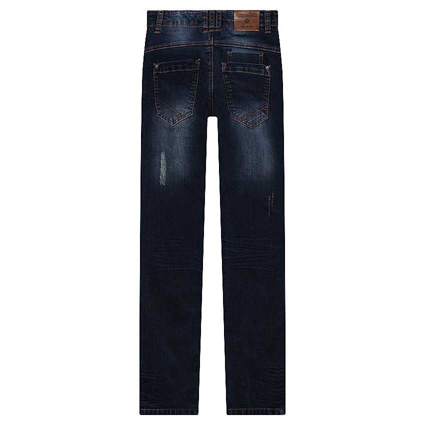 Junior - Jeans coupe slim effet used avec patchs 