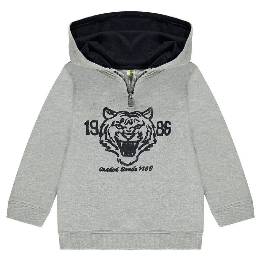 Sweat à capuche en molleton avec tigre printé 
