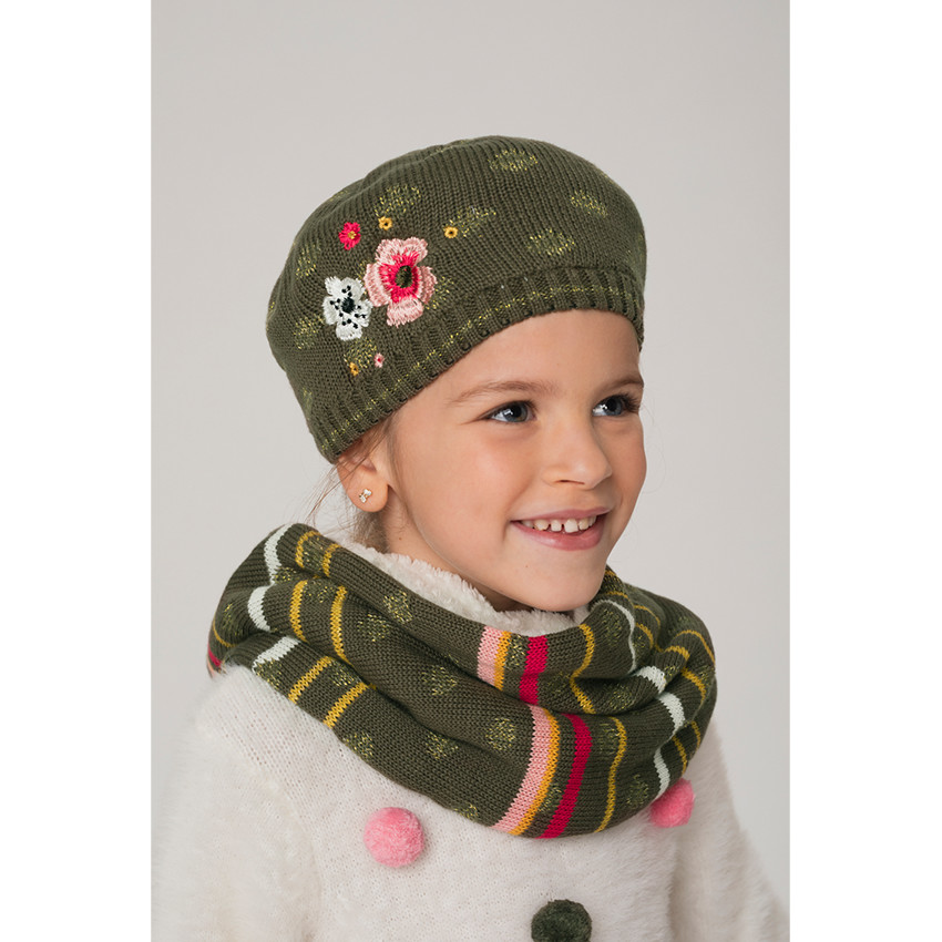 Ensemble bonnet et snood en tricot avec doublure en sherpa 