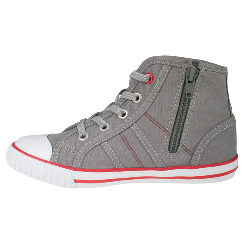 Baskets montantes unies en toile avec print 