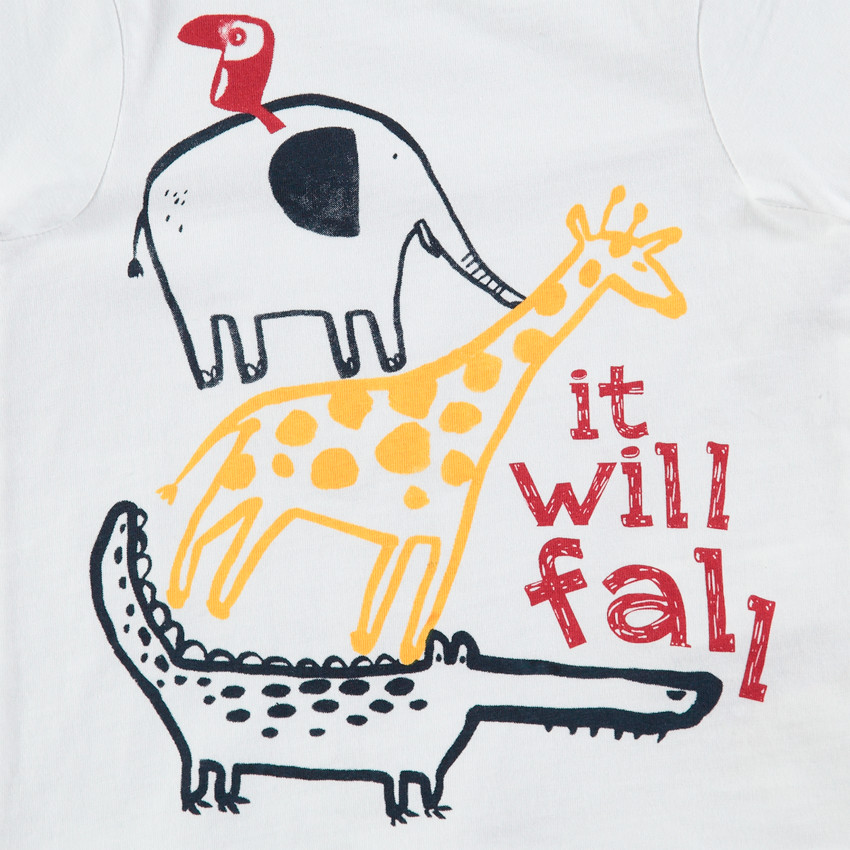 Tee-shirt manches courtes en jersey avec animaux de la jungle printés 