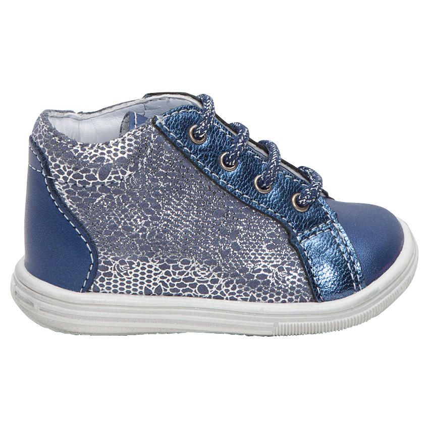 Bottillons irisés en cuir à lacets 