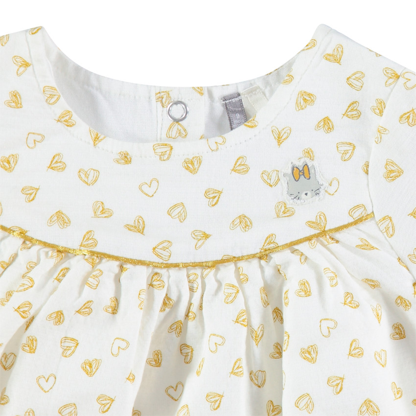 Ensemble avec tunique imprimée coeurs all-over et pantalon effet jeans 