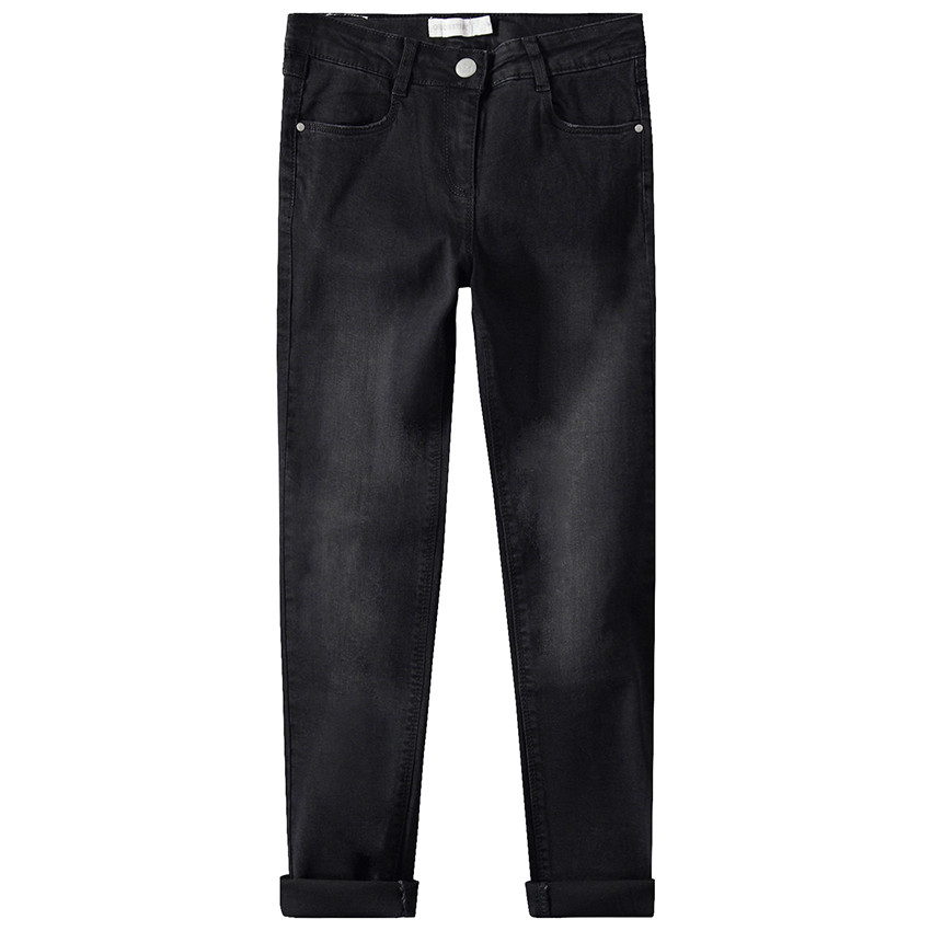 Jean effet used avec broderies au dos  