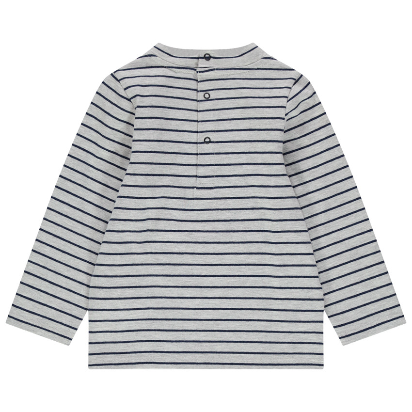 Sous-pull à rayures col cheminée avec poche fantaisie 