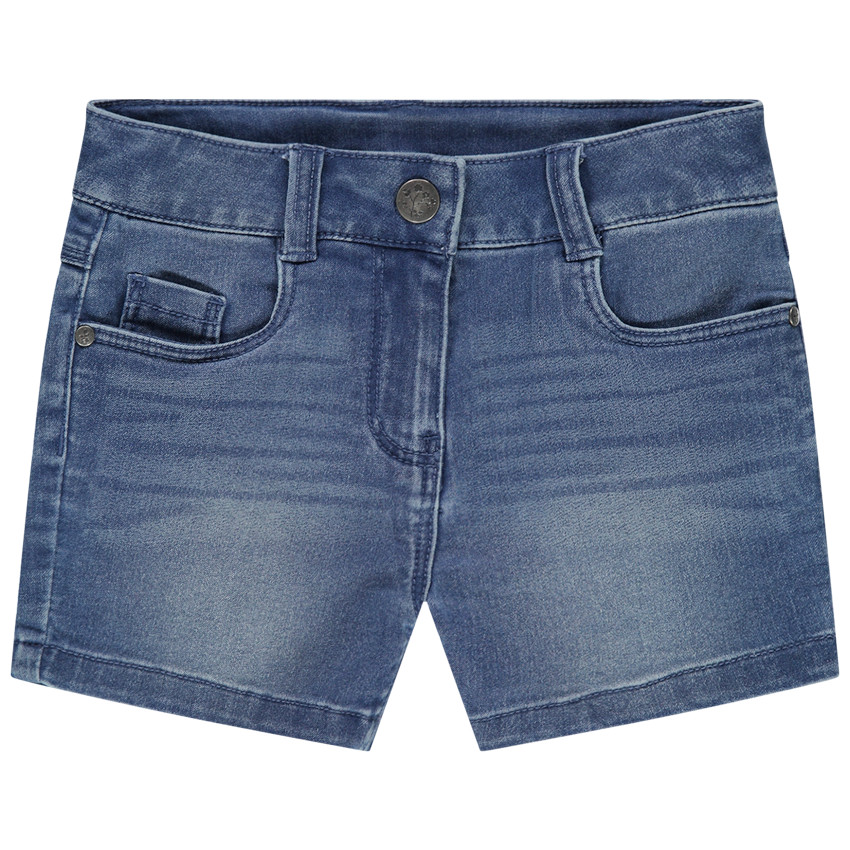 Short en jean effet used à poches 