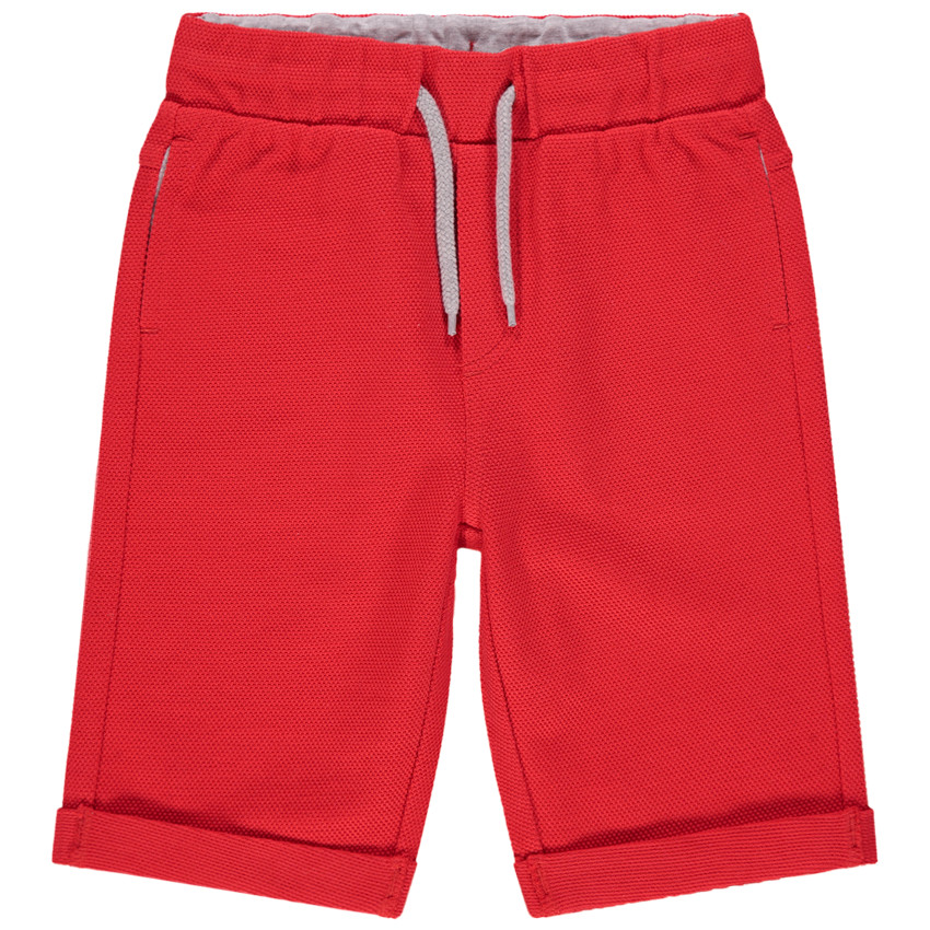 Bermuda rouge en maille fantaisie 