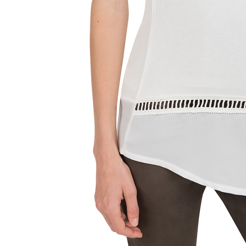 Tee-shirt de grossesse manches courtes avec maille ajourée 