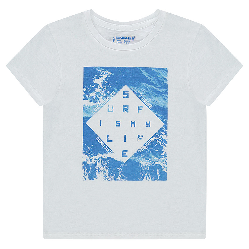 Tee-shirt manches courtes en jersey avec print fantaisie 