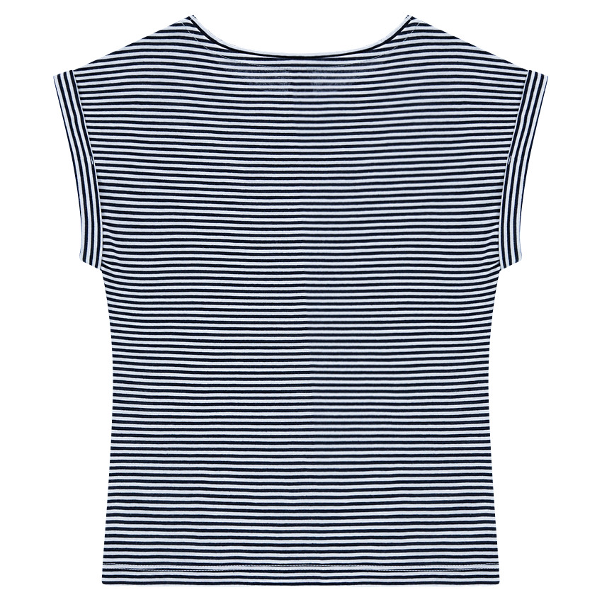 Junior - Tee-shirt manches courtes rayé avec coeur en sequins iridescents 