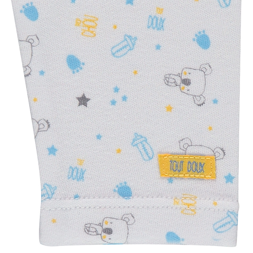 Ensemble avec polo manches longues imprimé koalas all-over et salopette pressionnée 