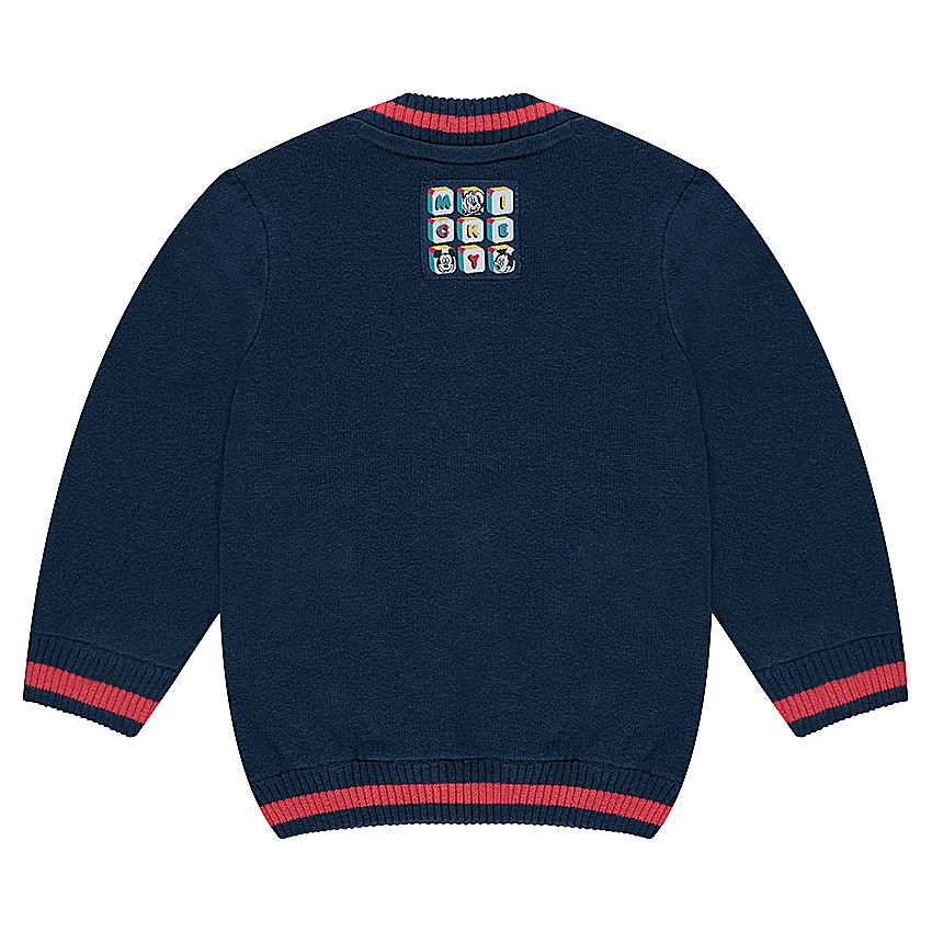 Pull en double tricot avec print velours Disney Mickey 