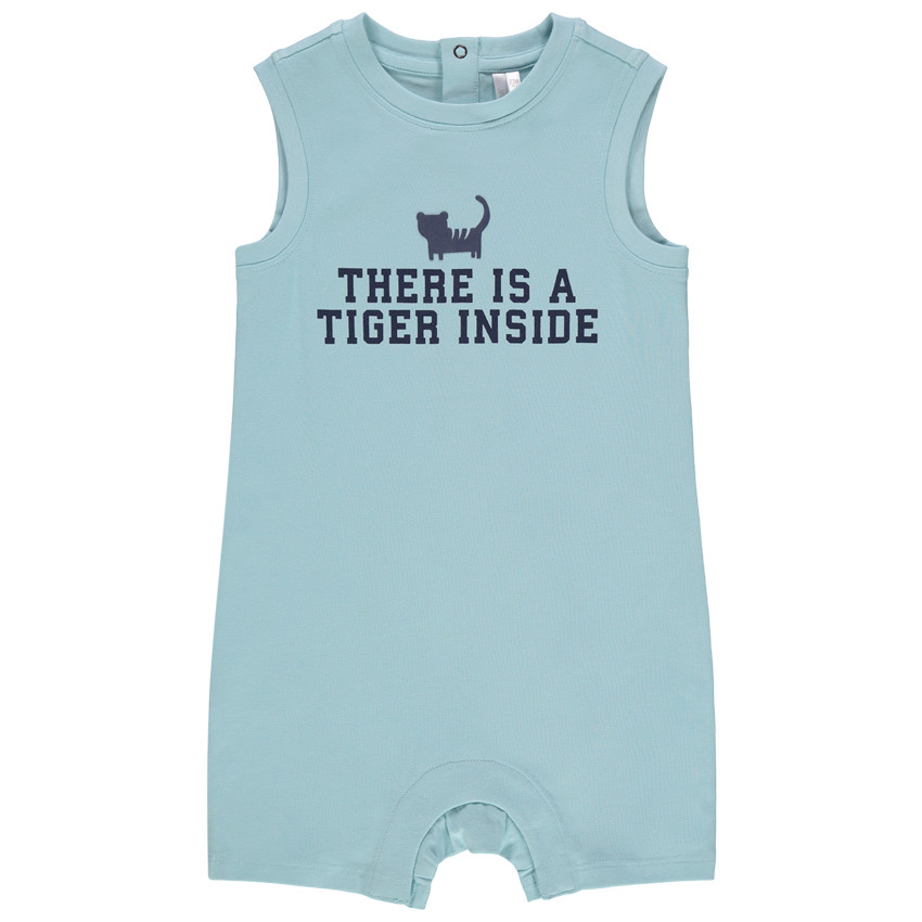 Combinaison courte unie à message printé 