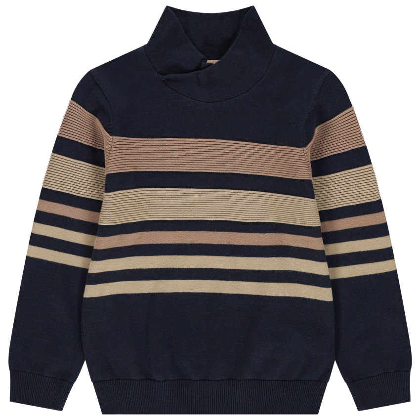 Pull en tricot à col croisé et rayures 
