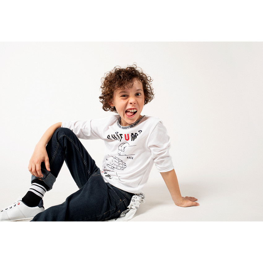 Junior - Tee-shirt manches longues en jersey avec symboles printés 