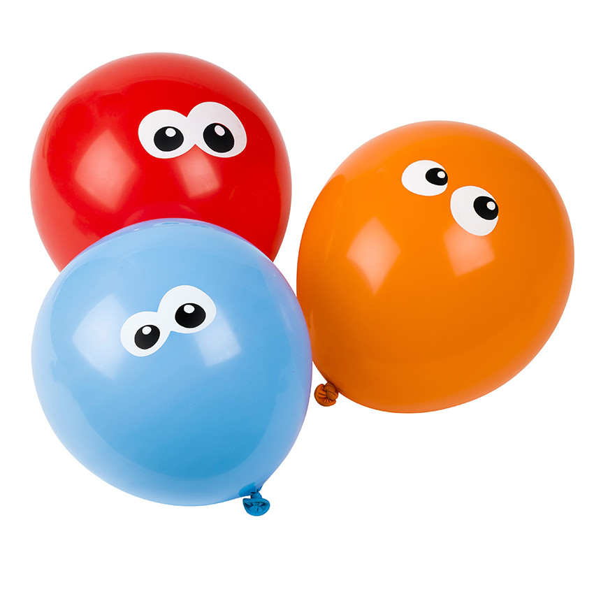 Lot de 10 ballons d'anniversaire gonflables motif yeux 
