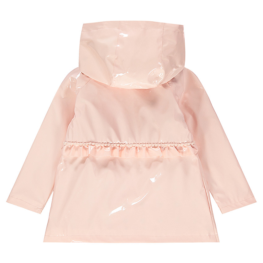 Parka à capuche en vinyle avec doublure en jersey à pois 